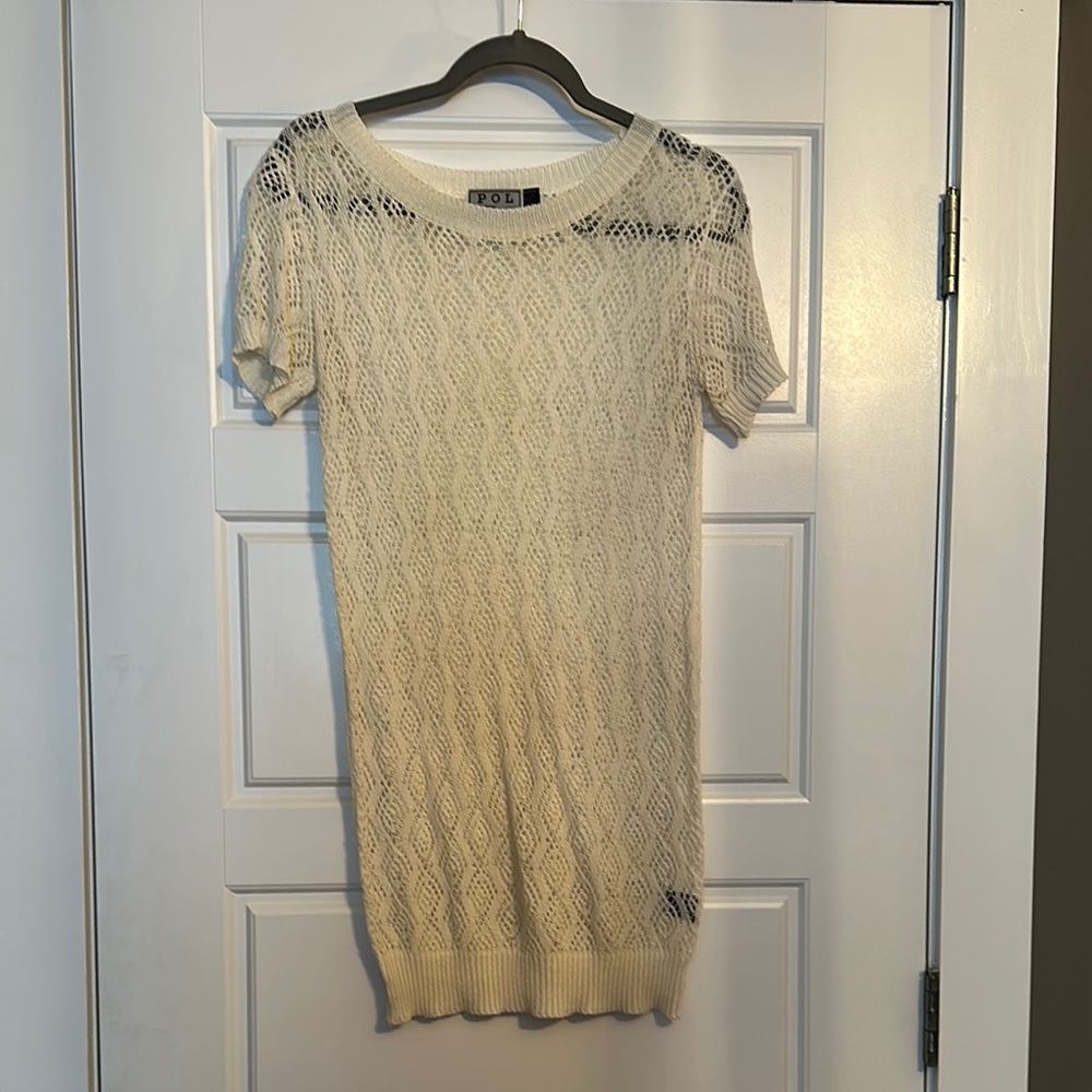 POL Cream Sweater Mini Dress